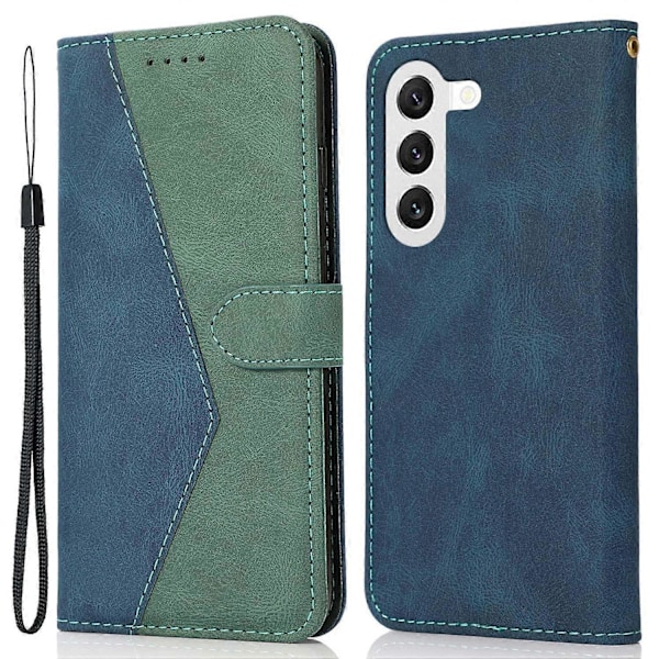 Til Samsung Galaxy A26 5G Cover Farvesplejsning Tegnebog Stativ Læder Telefonetui med Håndledsrem Multicolor Style B