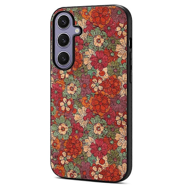 Skal för Samsung Galaxy S25+ med blomstermönster PU-läder+PC+TPU Telefonskydd Multicolor Summer/Red