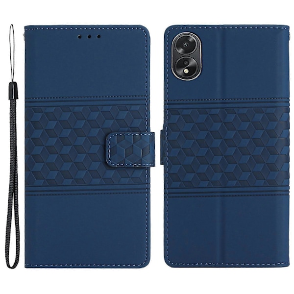 Til Oppo A38 4G Etui Præget Rombe Læder Telefon Wallet Cover Multicolor Style D