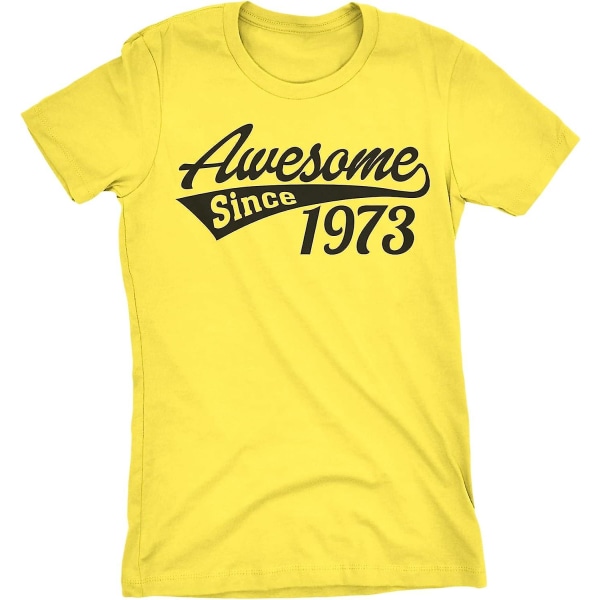 50-årspresentskjorta för kvinnor - Fantastisk sedan 1973 - Sport Tail Birthday Shirt - 50-årspresent Yellow-0001 3XL