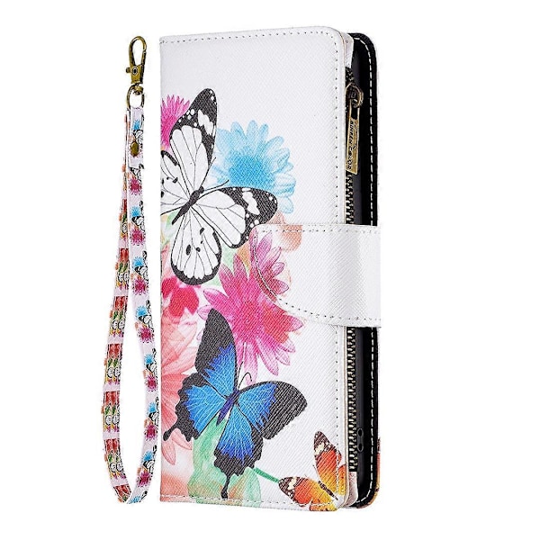 BF03 Lynlåspung i PU-læder med mønstertryk til Xiaomi Redmi Note 13 Pro 5G/Poco X6 5G Multicolor Two Butterflies