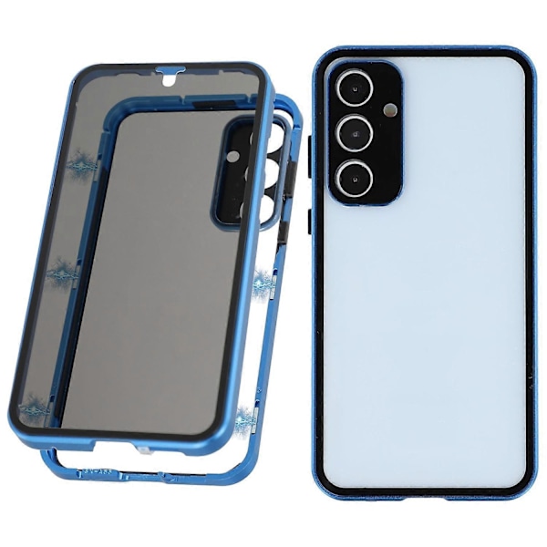 For Samsung Galaxy A55 5G Deksel med Skjermbeskytter/Linsefilm Herdet Glass Metall Telefondeksel Multicolor Dark Blue