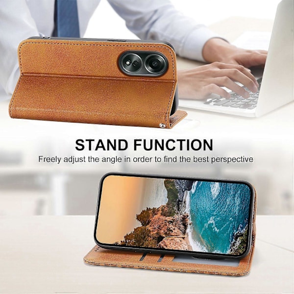 Til Oppo A58 4G Etui Præget PU Læder Telefon Cover med Wallet Stand Multicolor Style A