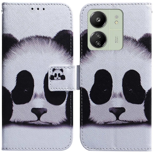 Til Xiaomi Redmi 13C 4G/13C 5G/Poco C65 4G/Poco M6 5G/13R 5G Etui PU Læder Wallet Stand Cover Multicolor Panda