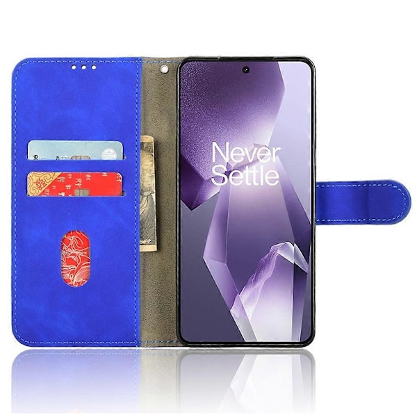 Læder Etui til OnePlus 13R 5G/Ace 5 Pro 5G Hudfølelse Anti Drop Wallet Flip Telefon Cover Multicolor Blue