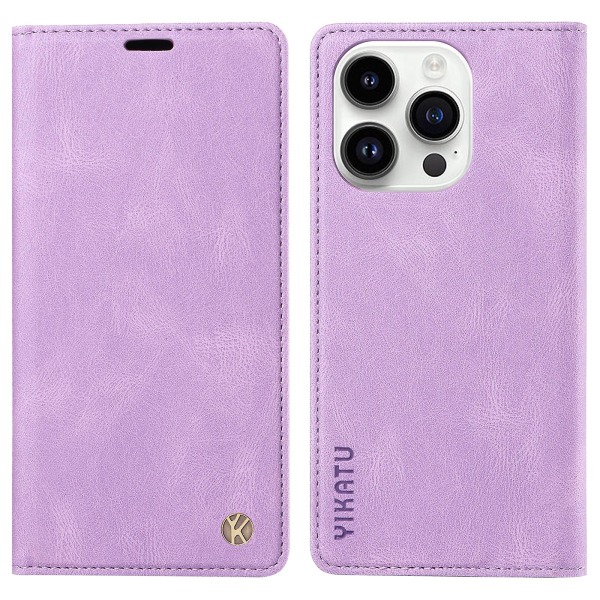 Til Iphone 15 Pro Max Hud-berørings PU Læder Shell Wallet Stand Telefon Cover Purple