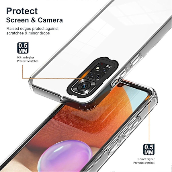 Til Xiaomi Redmi Note 12S 4G/11S 4G/Note 11 4G (Qualcomm) Etui TPU+PC Gennemsigtigt Bagside Telefon Cover Multicolor Style C