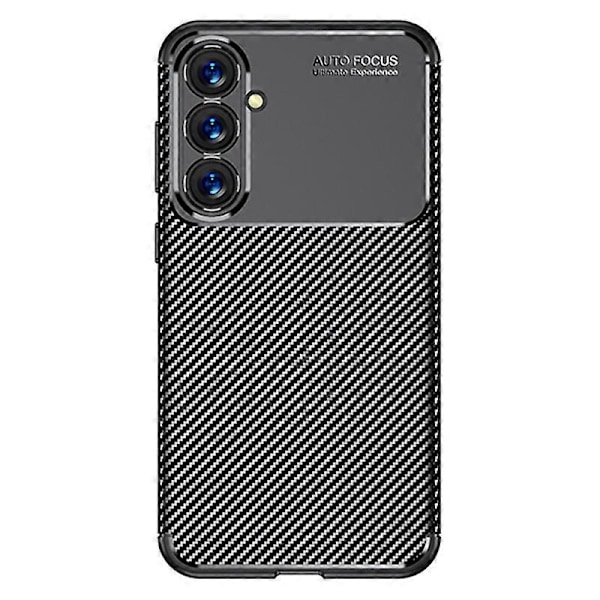 Anti-fall telefondeksel for Samsung Galaxy S23 FE, TPU-bakdeksel med karbonfibertekstur