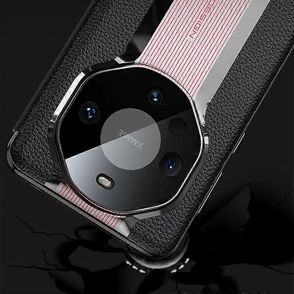 Fönsterfodral för Huawei Mate 60 Äkta Läder Auto Vakna/Sov Telefonfodral Multicolor Style A