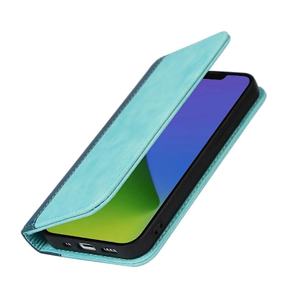 iPhone 15 Plus PU-nahkainen puhelinkotelo, kaksivärinen liitos, naarmuuntumaton, jalustallinen lompakkokotelo Multicolor Style D
