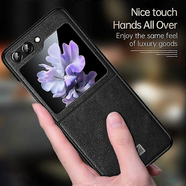 SULADA Samsung Galaxy Z Flip5 5G Naarmuuntumaton Puhelinkotelo PU-nahkapäällysteinen TPU-suojus Multicolor Style A
