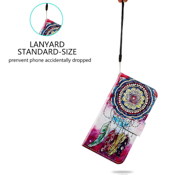 Til Oppo A38 4G Etui Mønsterprintet PU Læder Stand Wallet Telefon Cover Multicolor Style H