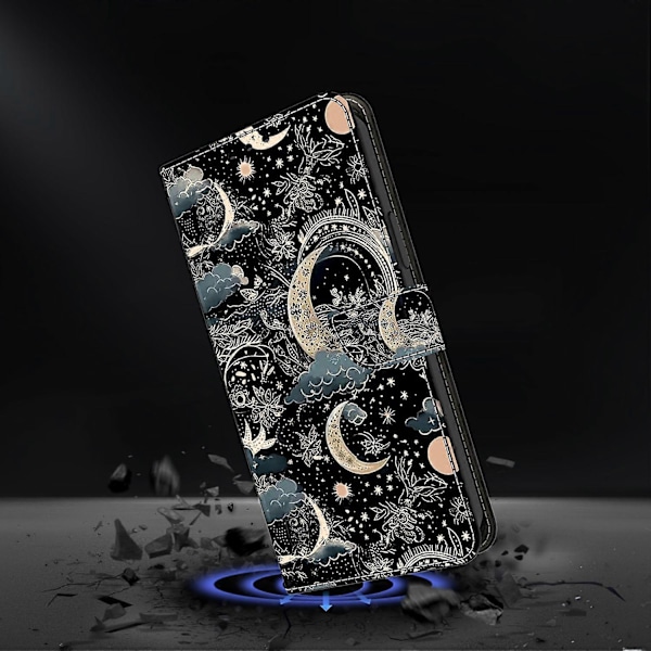 iPhone 16 Pro Max -kotelo PU-nahkainen lompakkokotelo seisontatoiminnolla Multicolor Style I