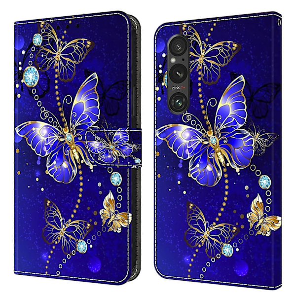 Plånboksfodral i PU-läder med 3D-mönster och ställ för Sony Xperia 1 V Multicolor Style O