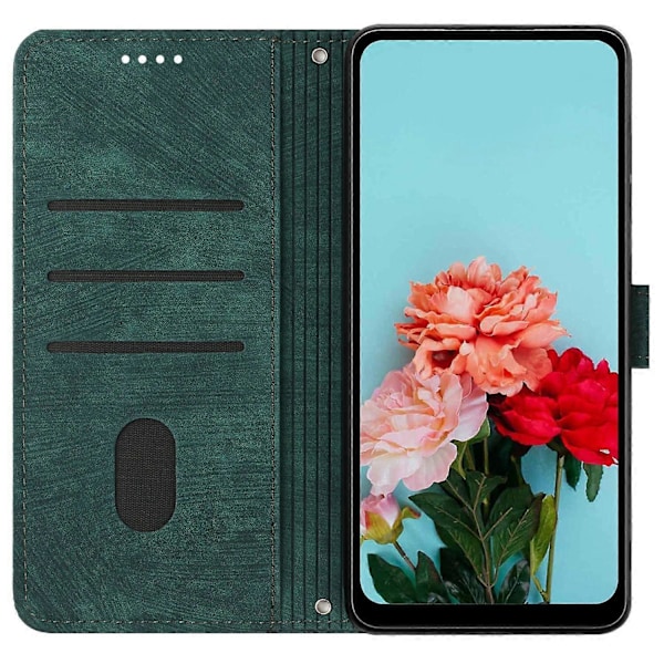Til Samsung Galaxy A36 5G Etui Prægede Linjer Læder Telefon Cover Foldbart Stativ Multicolor Style C