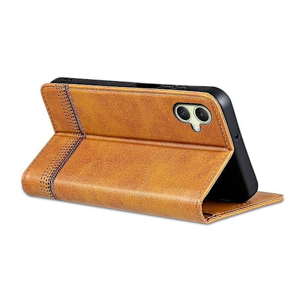 AZNS Samsung Galaxy A06 -kotelo, lehmännahkajäljitelmä PU-nahkainen lompakkokotelo - Vihreä Multicolor Brown