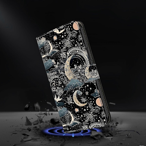 Xiaomi 15 -kotelo PU-nahkainen lompakkokotelo jalustalla Multicolor Moon