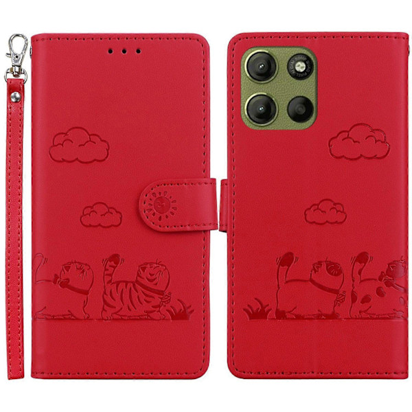 Til Motorola Moto G15 4G Etui RFID-blokering Killingemønster TPU+PU Læder Telefoncover Multicolor Style D