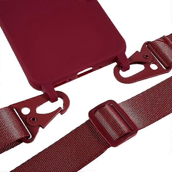 Stöttåligt matt TPU-skal med bred rem för Samsung Galaxy S24 Multicolor Wine Red