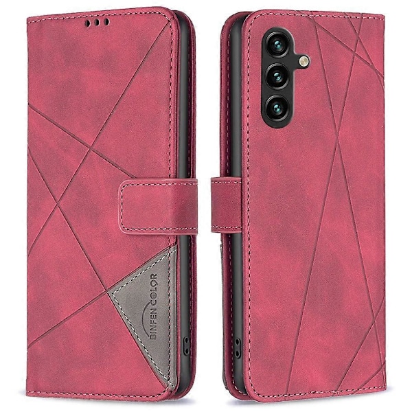 BINFEN COLOR BF05 Samsung Galaxy A15 4G -kotelo, kuvioitu lompakkomallinen nahkainen puhelinkotelo Multicolor Style D
