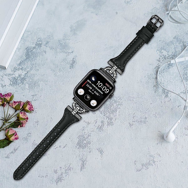 Äkta Typ A-läderarmband för Apple Watch Series 10 42mm/9 8 7 41mm/SE (2023) SE (2022) SE 6