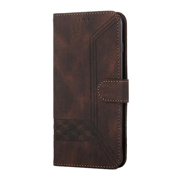 Mobilskal för iPhone 17 Pro med rem, präglat PU-läder, plånboksställ Multicolor Coffee