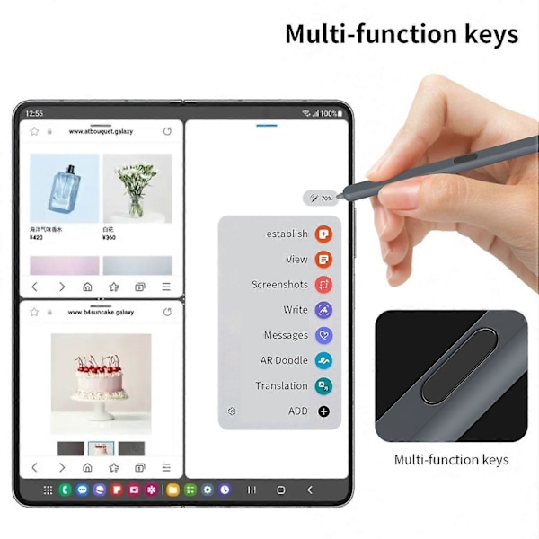 Type C -sylinterikynä Samsung Galaxy Z Fold6 5G/Z Fold5 5G/Z Fold4 5G/Z Fold3 5G -puhelimille, sähkömagneettinen Multicolor Style D