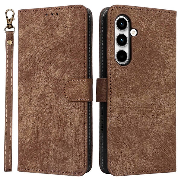 Læder Wallet Case med RFID-blokering til Samsung Galaxy A35 5G - Grøn Multicolor Brown