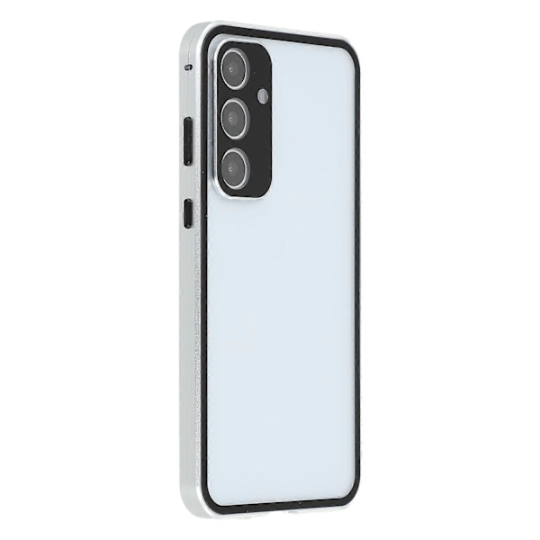 For Samsung Galaxy A55 5G Deksel med Skjermbeskytter/Linsefilm Herdet Glass Metall Telefondeksel Multicolor Silver