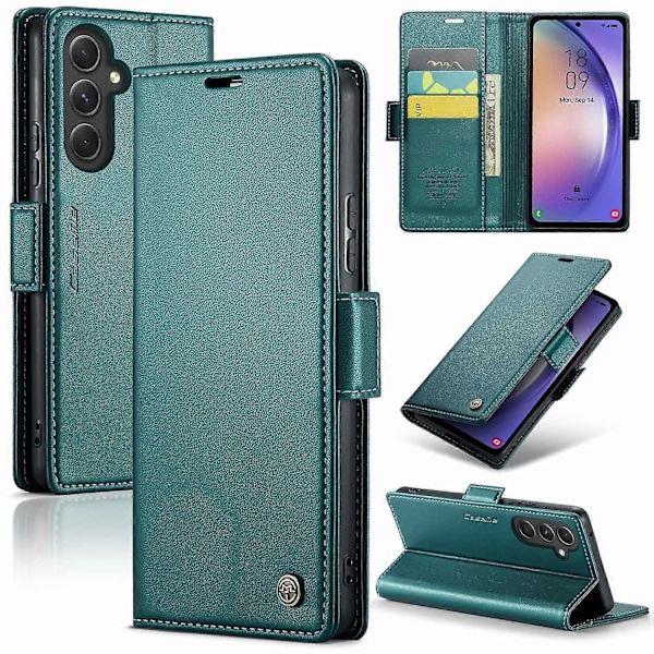 CASEME 023-serien Läderfodral för Samsung Galaxy A54 5G med RFID-blockering, Ställ och Plånboksfunktion Multicolor Style C