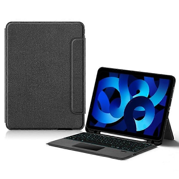 Läderfodral med Touchpad Bluetooth-tangentbord och Bakgrundsbelysning för iPad Air (2020)/(2022)