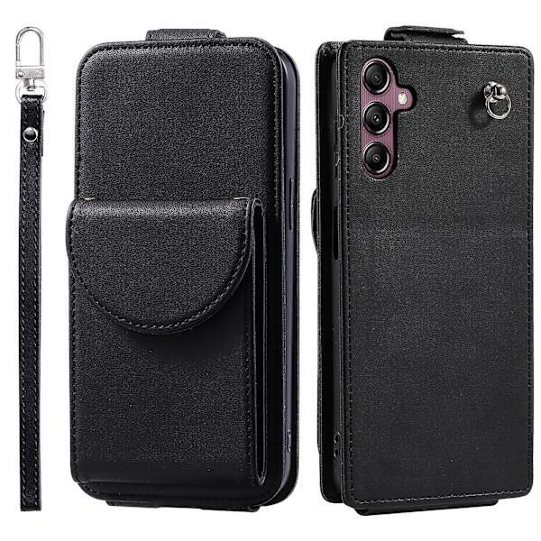 Fullt skydd Läder+tpu Vertikalt Flip Stand Skyddande phone case för Samsung Galaxy A54 5g Black