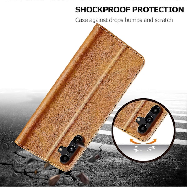 LC.IMEEKE Pung Etui til Samsung Galaxy S23 FE PU Læder Kalvetekstur Stand Flip Cover Multicolor Style D