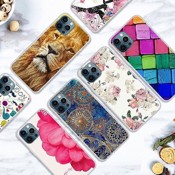 Søtt mønstertrykk Design Myk TPU Tynn Støtsikker Deksel for iPhone 13 Pro 6.1 tommer Multicolor Style C
