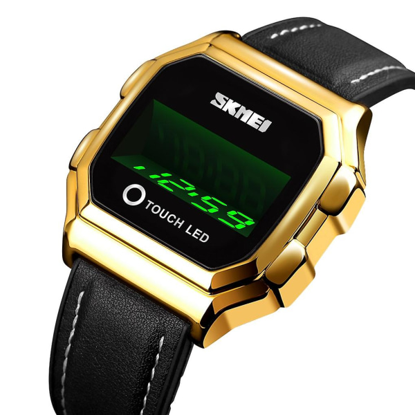 Skmei 1650 Läderrem Version Elektronisk watch Läderrem Version Gold