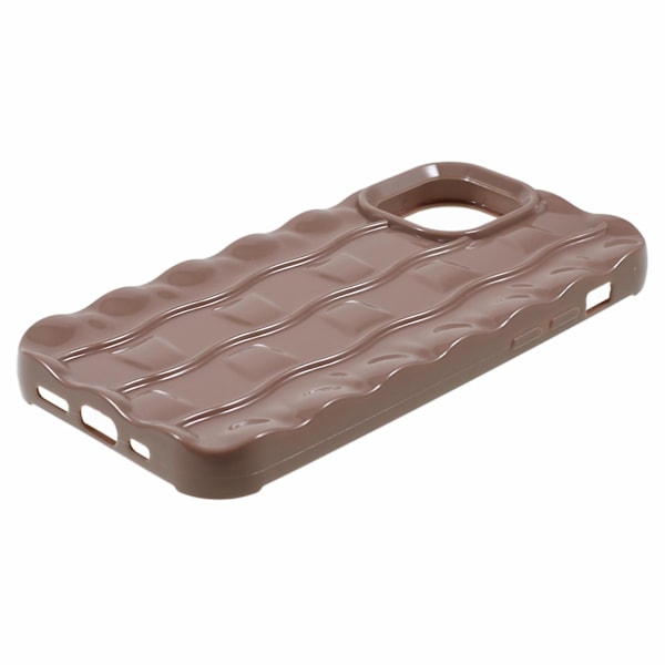 För Iphone 12 Pro Max Tpu phone case 3d randigt mönster Anti-Scratch cover Brown