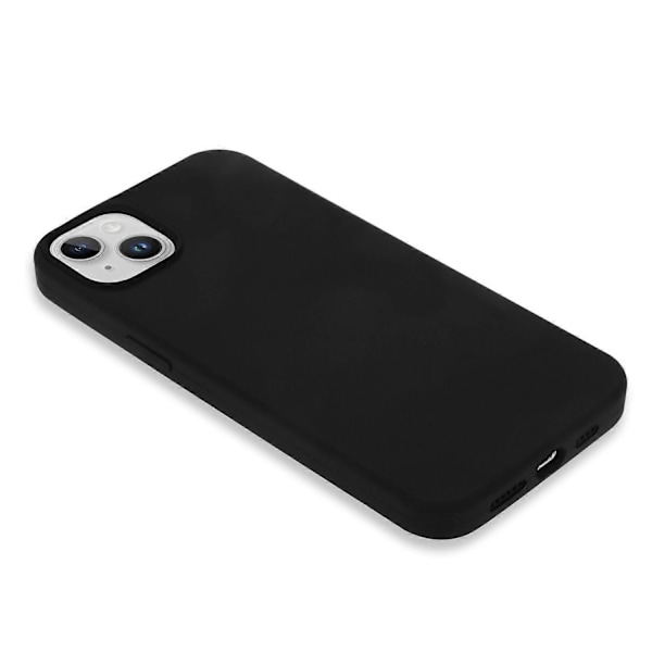 För iPhone 14 Plus Silkeslen Mjuk Touch Flytande Silikon Skal Fiberfoder Fallskydd Mobilskal Multicolor Style A