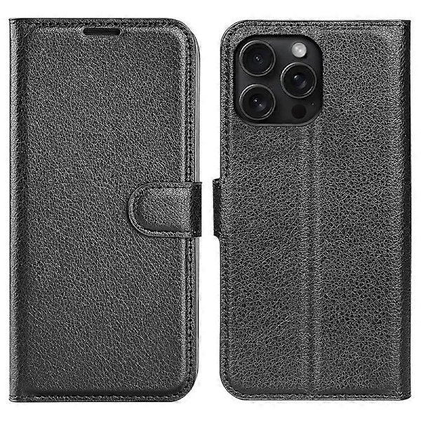 Lommebokdeksel i litchi-tekstur for iPhone 16 Pro Max Multicolor Style C