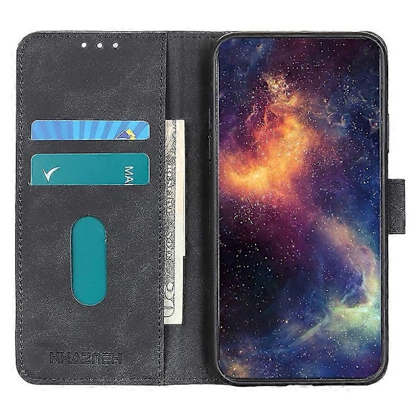 KHAZNEH För Oppo A58 5G/A78 5G PU Läder Ställ Fodral Plånbok Mobilskal Retro Textur Skal Multicolor Style A