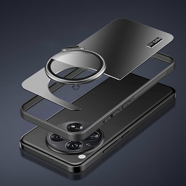 OnePlus 12 5G -puhelimen takakuori linssisuojalla ja jalustalla, TPU+PC-puhelinkuori Multicolor Silver