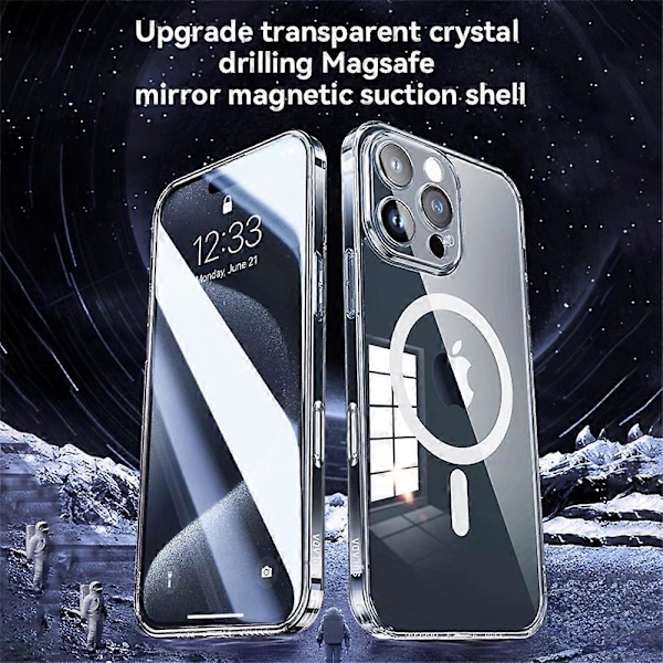SULADA iPhone 16 Pro Max -kotelo sisäänrakennetulla linssisuojakalvolla, TPU+PC-puhelinkuori, MagSafe-yhteensopiva Multicolor Transparent