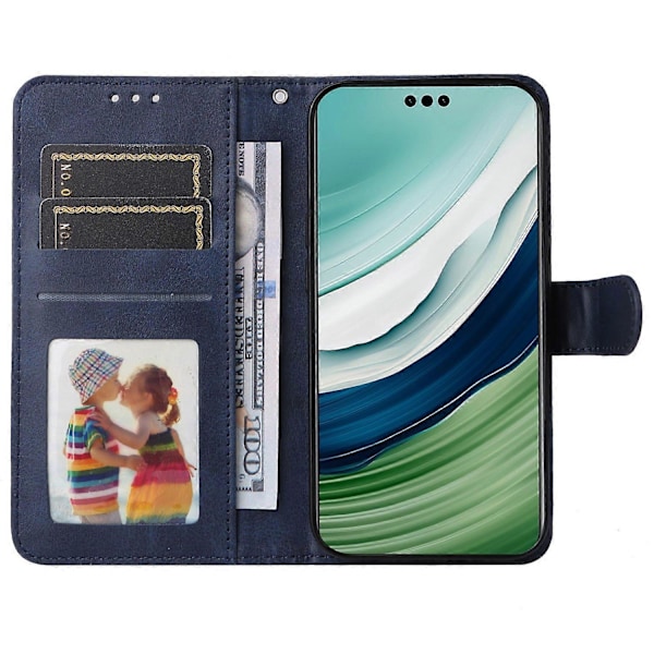 Til Huawei Mate 60 Etui Kalvetekstur Tegnebog Stativ PU Læder Slim-fit Telefoncover Multicolor Style E