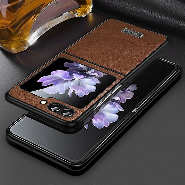 SULADA Skal för Samsung Galaxy Z Flip5 5G Anti-scratch PU-läderbelagt TPU-skydd Multicolor Style C