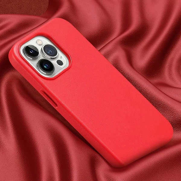 Anti-ridse Telefoncover til iPhone 15 Plus PU+PC Beskyttelsesetui Kompatibelt med MagSafe Oplader Multicolor Style E