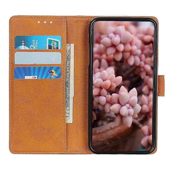 Læder telefoncover til Sony Xperia 5 V, ridsefast, tekstur af okselæder, pung med stativ Multicolor Style D