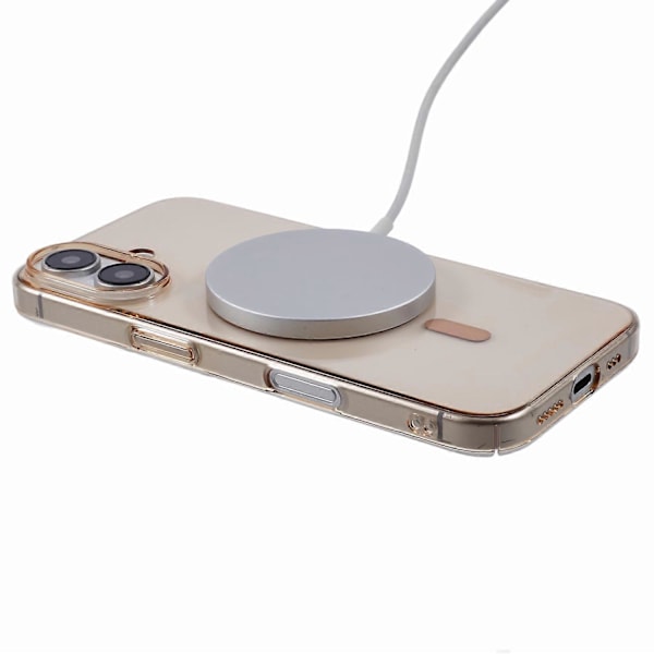 X-LEVEL Magnetiskt Skal för iPhone 16 Plus, Slimmad Stöttålig Hård PC Klar Telefonfodral - Titanium Guld