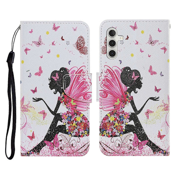 Samsung Galaxy A26 5G/A16 4G -kotelo, kuvioitu, suojaava nahkainen folio puhelinkotelo Multicolor Dancer
