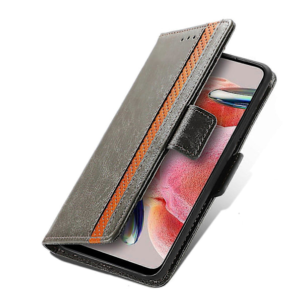 CASENEO 002 Serie Til HMD Pulse Pro Etui Standpung Splejsning PU Læder Cover - Mørkebrun Multicolor Grey