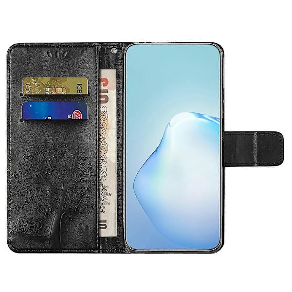 Til Motorola Moto G35 5G Etui PU Læder Ugle Træ Præget Tegnebog Telefon Cover Multicolor Style A