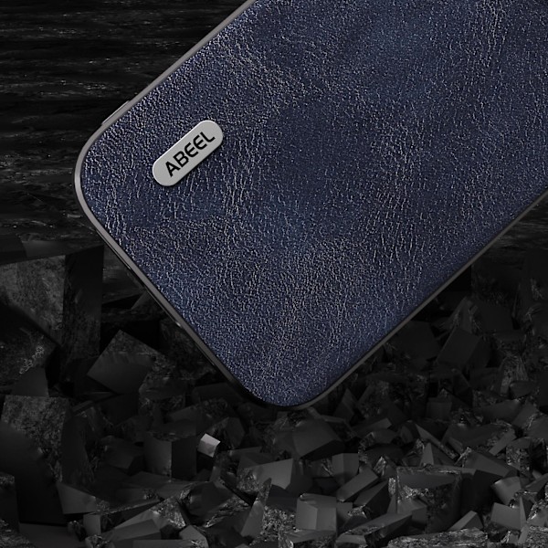 Phone case För Iphone 15, Kohud Texture Pu Läderbelagd PC + Tpu Anti-dropp cover Blue